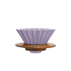 ORIGAMI Dripper S with Wooden Holder (Matt Beige)