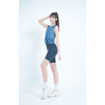 YOGA FLOW Twist Hem Shirt - 微透腰擺抓皺罩衫 - 牛仔藍 Bright Denim, , large