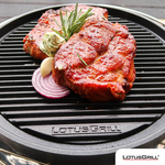 【德國LotusGrill】G340無煙烤肉超值七件組 (烤爐+炙燒兩用烤盤+玻璃蓋+腳架+夾+刷+炭精), 夢幻紫, large