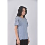 (S) cynthia rowley質感棉質圓領小花藍色短袖上衣二手衣, , large