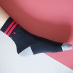[Kaimei Cotton Industry] 8 pairs set, random and excellent, MIT made in Taiwan, combed cotton 2/2 pure cotton women's socks, line star style, , large
