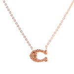 COACH C Logo水鑽項鍊/玫瑰金, , large