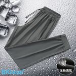 超值推薦 大尺碼-素面 束口 冰絲長褲-黑/灰-0204203, , large