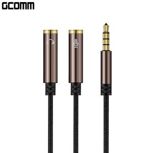GCOMM 3.5mm鋁合金 1公轉2母 耳機麥克風 音源轉接線 鐵咖啡
