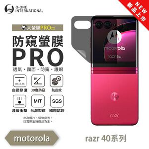 【O-ONE】Motorola moto Razr 40U『防窺螢膜PRO』次螢幕磨砂螢幕保護貼 摺疊機 30度防窺+護眼 順滑不留指紋 輕微划痕自動修復