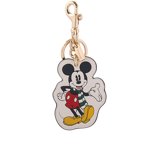 COACH X Disney米奇造型吊飾/鑰匙圈/白色