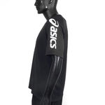 Asics 男女 短袖上衣 T恤 運動 休閒 輕量 吸濕 快乾 舒適 亞洲版 黑 [2033B947-001], , large