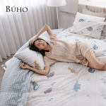 BUHO 天然嚴選純棉雙人加大四件式床包被套組-(多款任選), , large
