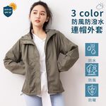 【現貨】MIT台灣製貝柔 防曬 防風防潑水連帽風衣-女款 中性款 情侶外套 PL2023, , large