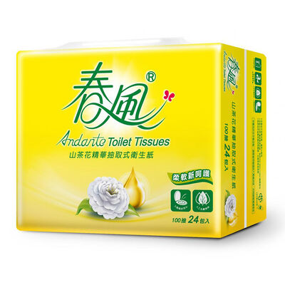 春風山茶花精華抽取式衛生紙-100PC