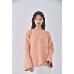 (F) balen韓牌質感棉質落肩粉橘色毛衣二手衣, , large