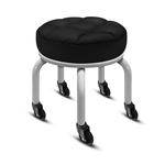 【G+居家】免組裝 動感滑輪萬用椅-白管-黑色(2吋純黑輪), , large