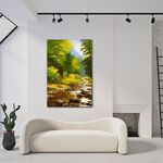 【御畫房】綠林風光 國家一級畫師手繪油畫60×90cm(VF-25), , large
