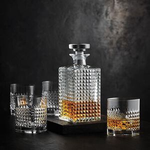 Luigi bormioli 威士忌杯酒壺禮盒組 (1壺4杯)  ELIXIR系列 金益合玻璃器皿