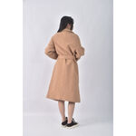 (XL) hand made質感素面杏色綁帶外套二手衣, , large