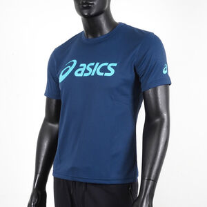 Asics 男女 短袖 T恤 運動 透氣 吸濕 快乾 抗UV 台灣製 延續 深藍 [K31415-50]
