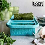 官方直營【Souper Cubes】多功能食品級矽膠保鮮盒6格_湖水綠(125ML/格), , large