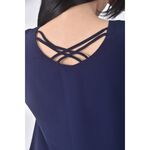 (S) eyescream質感假兩件藍色短袖上衣二手衣, , large