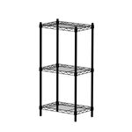 【KIWISH】43X28X90H 黑色三層架 鐵架 層架 收納架 展示架 鐵力士架 波浪架 免工具 架子 置物架, , large