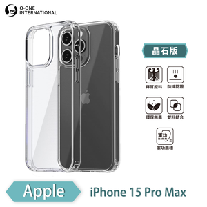 [O-ONE] MIL-STD II CrystalShield Case for APPLE iPhone 15 Pro Max Dual-Material Design · Enhanced Drop Protection · Shock-Resistant