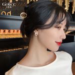 【Gulicc】古莉可 耳環  鑲鑽蝴蝶耳飾 珍珠耳環, , large