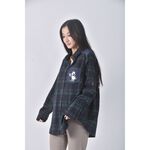 (S) 棉質格紋綠色長袖上衣二手衣, , large