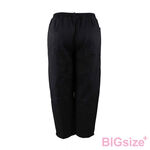 特大尺碼-版型偏大 女款 高腰 直筒 休閒褲-黑/棕-0104075, , large