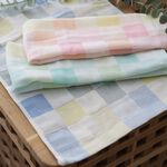 [Kaimei Cotton Industry] 12 randomly selected pure cotton colorful double-layer gauze children's towels suitable for newborn face towels/baby towels, , large