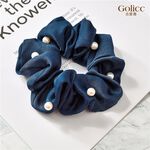 【Gulicc】古莉可 髮圈 歐美款珍珠燙金邊 大腸圈髮圈, , large