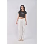 (M) 【依庭私服】air space lady高腰丹寧牛仔質感白色長褲二手衣, , large