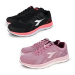 DIADORA迪亞多那 時尚潮流慢跑鞋 女運動鞋 女鞋 簡約 時尚 透氣 保護後跟 Q彈 緩震 釋壓 耐磨 止滑 黑 粉, , large