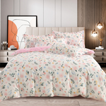 【Betrise】Fresh Grass | Environmentally friendly printing and dyeing anti-mite and antibacterial 100% combed cotton dual-purpose quilt and bed sheet set - Large size, , large