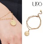ULOO Glimmer 圓形設計圖騰手鍊-金色 UB2000210, , large