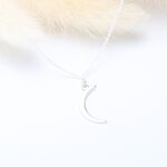 【Angel & Me】Crescent Moon (small) s925 sterling silver necklace Birthday gift, , large