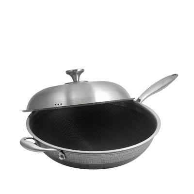 瑪露塔316不鏽鋼陶晶三代不沾炒鍋-34cm-單柄-1支