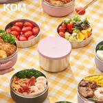 【KOM】一器盒成 可微波矽膠304不鏽鋼便當盒, , large
