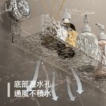 【APEX】波紋旋轉真空吸盤直排置物架 透明灰銀, , large