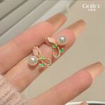 【Gulicc 】古莉可 耳環 粉色鬱金香耳環, , large