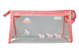 【PENROTE 筆樂】萬用透明筆袋 粉