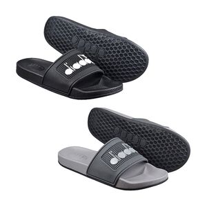 DIADORA迪亞多那 柔軟透氣雲拖鞋 男鞋 簡約 時尚 素色 不吸汗 好穿脫 吸衝 足弓支撐 耐磨 耐穿 止滑 黑 灰