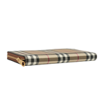 BURBERRY Vintage 格紋皮革ㄇ形拉鍊皮夾/米色/樺木棕色, , large