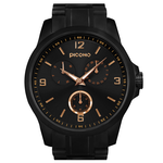 【PICONO】Original chronograph collection stainless steel strap watch-Black / OR-9703, , large