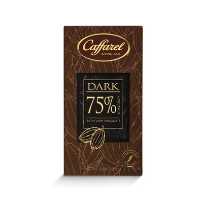 義大利Caffarel 75%黑巧克力片 80g