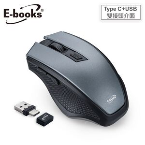 E-books M72 六鍵式雙介面靜音無線滑鼠