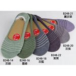 【BVD】簡約條紋休閒女襪套<灰綠>B248 止滑 女襪 襪子 隱形襪, , large