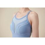 YOGA FLOW Venus Tank - 撞色網紗長版上衣 - 深天藍 Sky Grey, , large