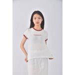(S) dolly varden韓牌字母白色短袖上衣二手衣, , large