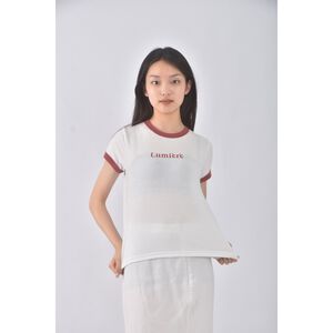 (S) dolly varden韓牌字母白色短袖上衣二手衣