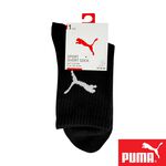 PUMA 男女款中筒襪3雙裝 彪馬 跳豹 男襪 女襪 襪子 運動襪 小腿襪 棉襪 柔軟 棉質 舒適 高彈 耐磨 黑 白, , large