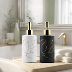 【A&R】北歐岩紋玻璃洗護按壓瓶 320ML - 夜岩黑, , large